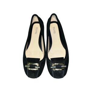 Michael Michael Kors Womens Black Suede Gloria Moc Driving Flats Size 6M Leather